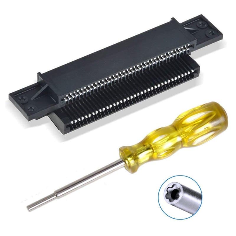 EEEKit Connecteur NES 72 broches de remplacement avec Tournevis de 3,8 mm outil pour Nintendo NES 8-Bit Systems, Noir