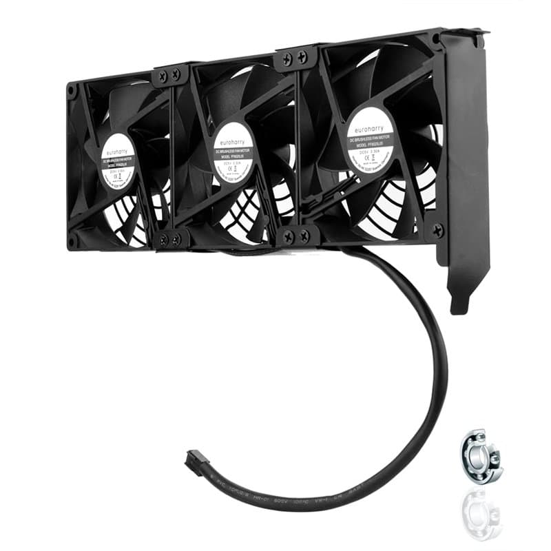 euroharry Ventilateur de refroidissement pour carte graphique 3 x 92 mm 2 pin, ventilateur GPU, ventilateur PCI, supporte l'inte