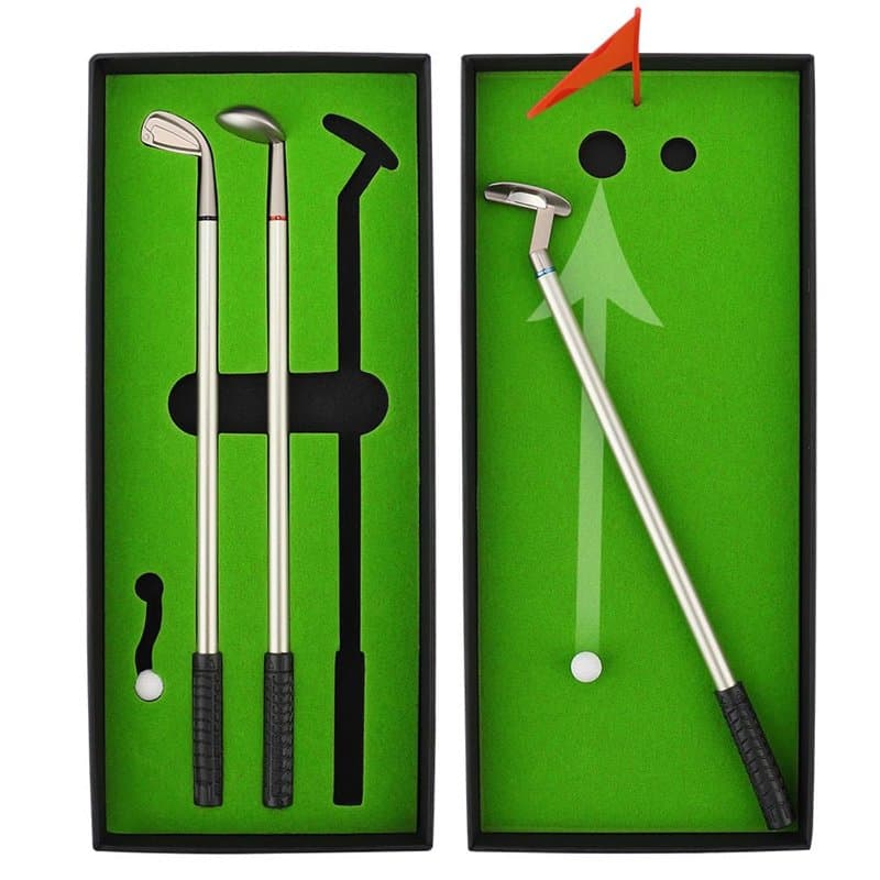 Kofull Cadeaux de Golf Stylo Golf Cadeau de Noël Golf Gadgets de Mini Clubs de Golf en Métal Souvenir d'un Parcours de Golf Styl