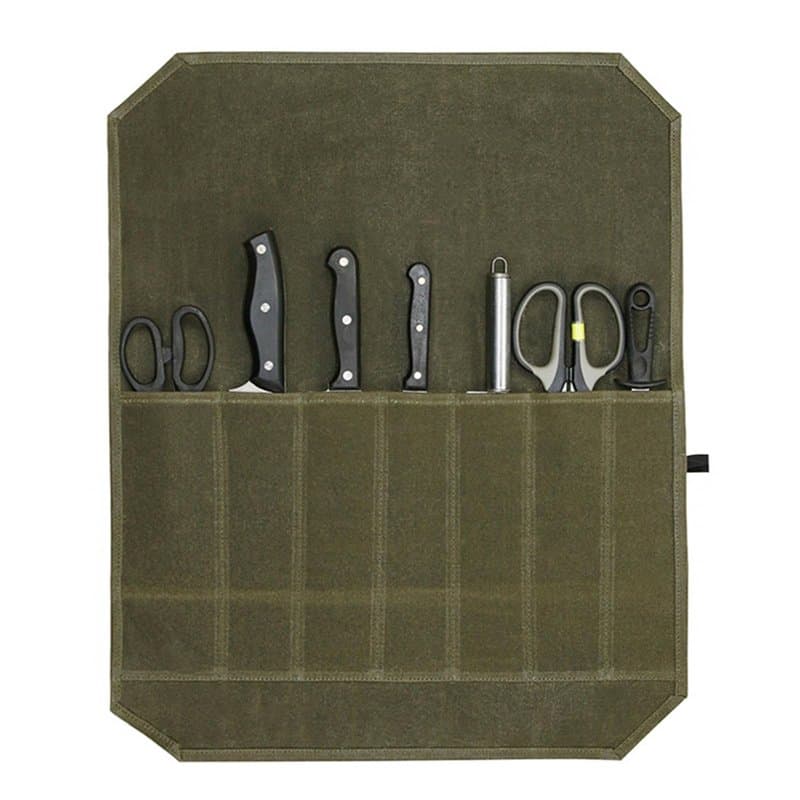 KAIYAYA Sac à Couteaux de Chef Portable Pochette Couteau avec 7 Ompartiments Sacoche à Couteaux pour Couteaux de Cuisine Sac à C