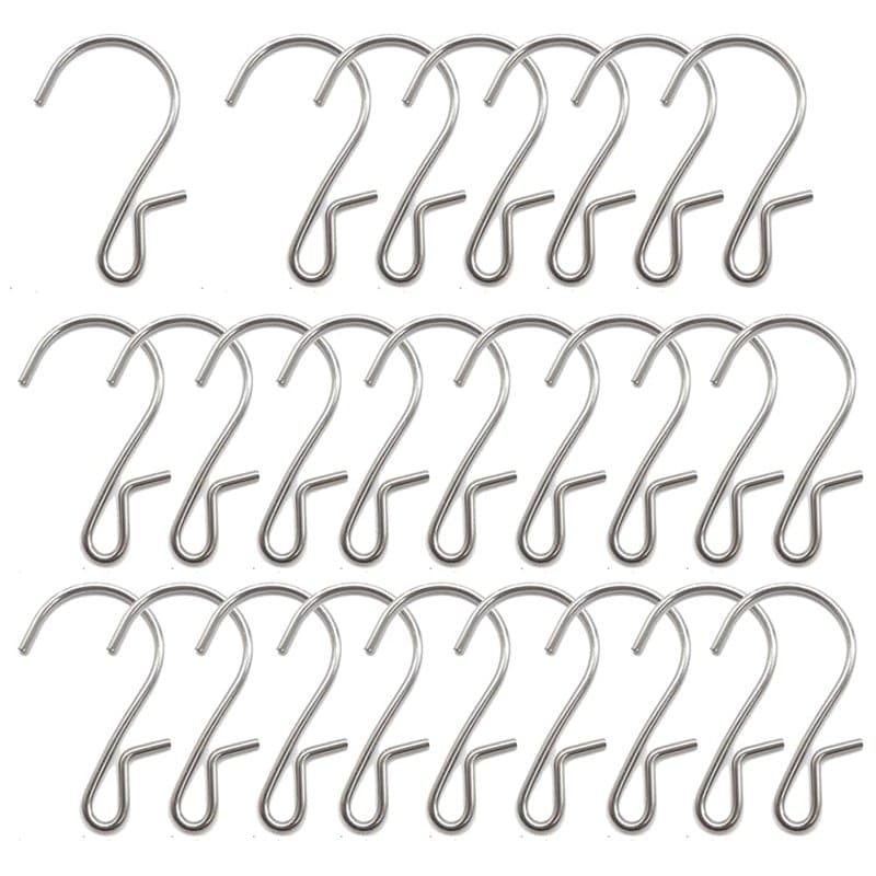 XINGSUI Crochet en forme de S de 25 pièces, crochets en métal en forme de S, cintre en métal, crochets de décoration de Noël, cr