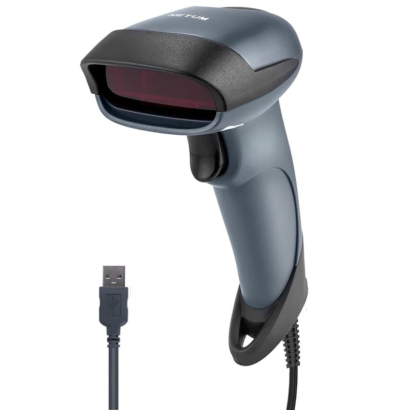 NETUM Lecteur Code à Barres Barcode Scanner à Laser Douchette Optique de Haute Vitesse avec USB Filaire à Longue Portée Indicate