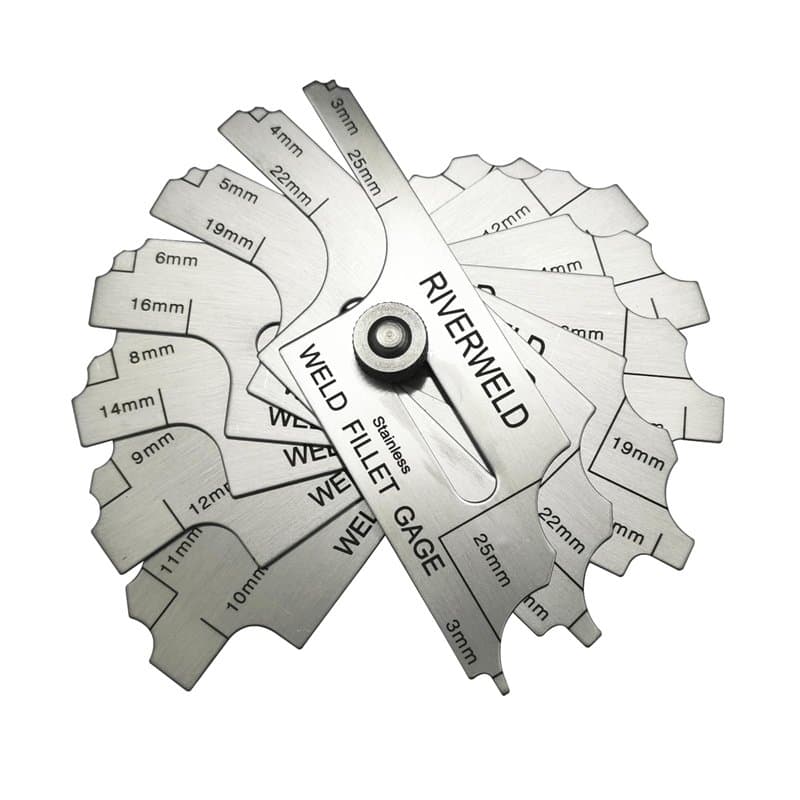 RIVERWELD Jauge de Soudure d'Angle MG-11 RL - Jeu 7 Pièces avec Marquages Métriques - Mesure Précise Jambe du Cordon, Épaisseur