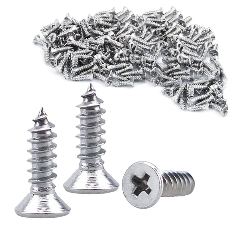 Lot de 200 vis à bois M3 x 10 mm - Petites vis à tête plate - Vis autotaraudeuses - Filetage complet
