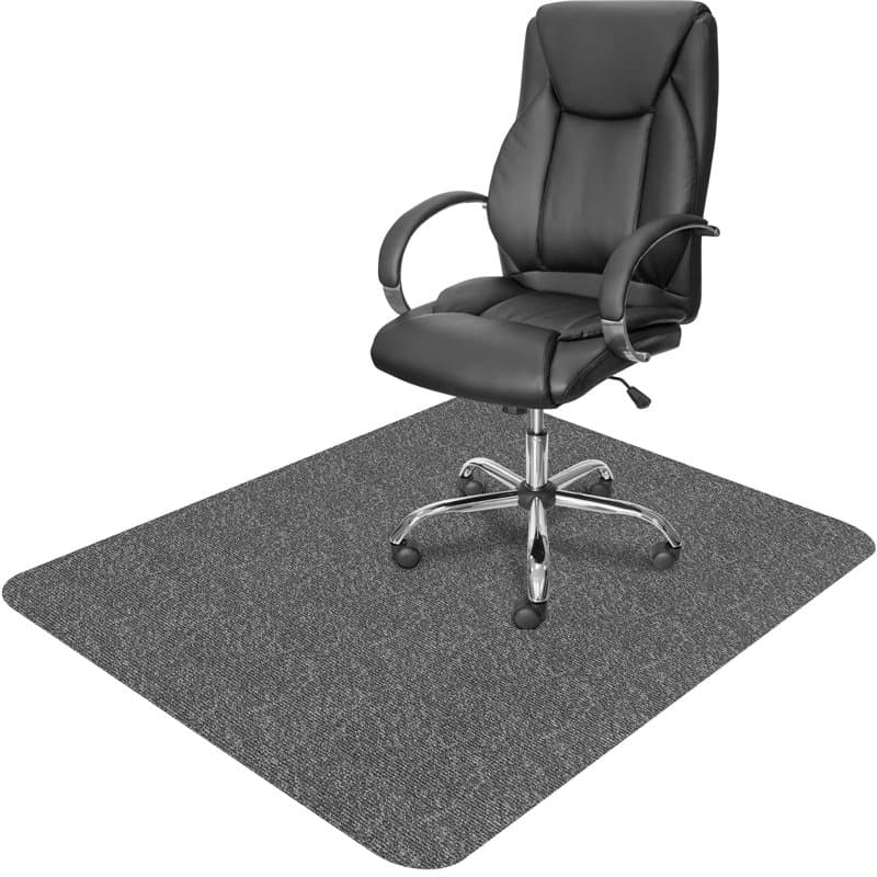 EUZLABBY 105×120cm Tapis Chaise de Bureau,Gris Clair Tapis de Sol Bureau Tissu,épaisseur 5.5 mm,antidérapant,Tapis de sous-Chais