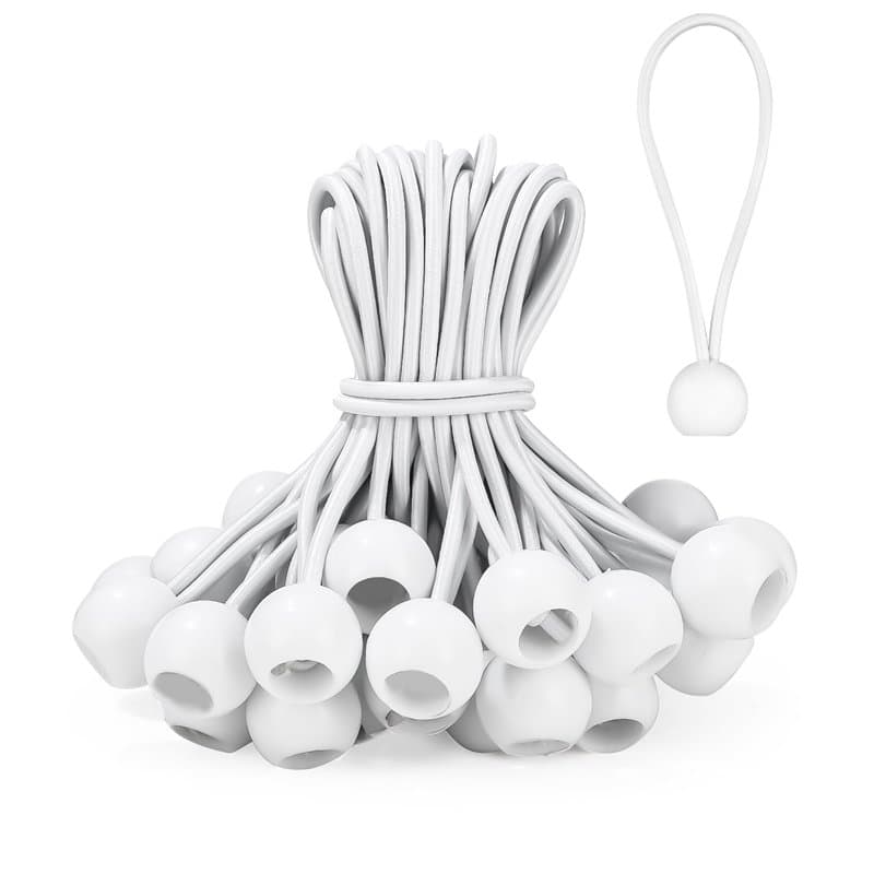 Lot de 50 tendeurs élastiques avec Boule, Tendeur Elastique, Tendeur Bache, 15 cm Tendeur Elastique Boule, Durable Cordons Élast