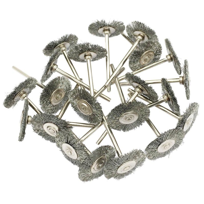 Niupika Lot de 20 brosses rotatives en fil d’acier, 2,35 mm - brosse de polissage abrasive pour outils rotatifs
