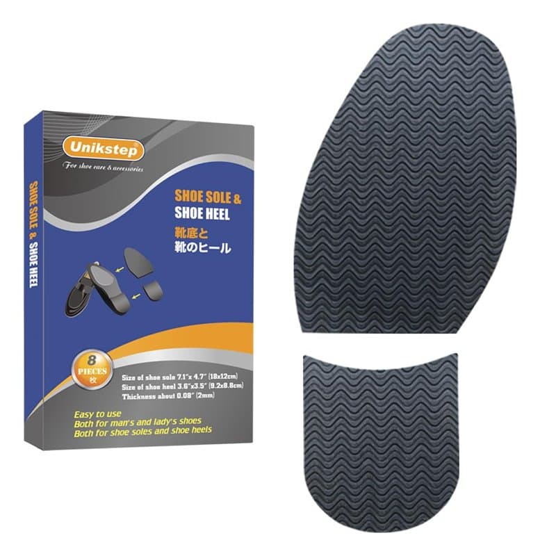 UNIKSTEP 2 paires (8 pièces) semelle en caoutchouc pour réparation de chaussures et feuilles de talon, coussinets de protection