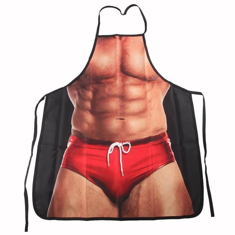 ABCTen Sexy Tablier de Cuisine Fun Fête Cadeau Tablier pour Homme Femme, 28'' x 22'' (Musculaire)