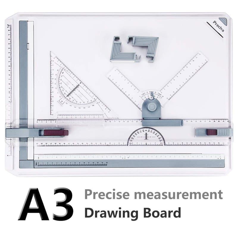Preciva A3 Planche à Dessin, Drawing Board Metric System 51 x 36.5 cm, A3 Planches à Dessins Table Architecte avec Mouvement Par