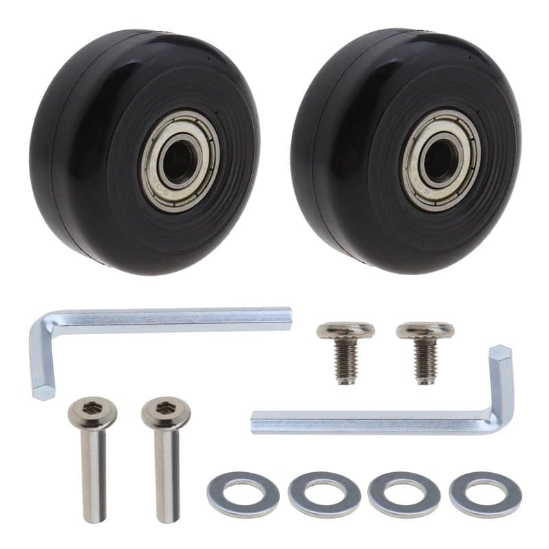 Lot de 2 roulettes pour valises - Roues de rechange - 40 mm x 18 mm - Kit essieux de réparation avec clé à molette