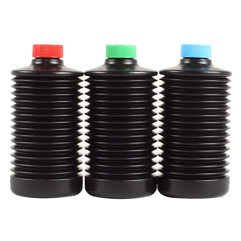 3X eTone Bidons accordéons de Laboratoire, Chambre Noire pour Stockage des Produits Chimiques, Contenu 1L/1000ml HDPE Bidons Opa
