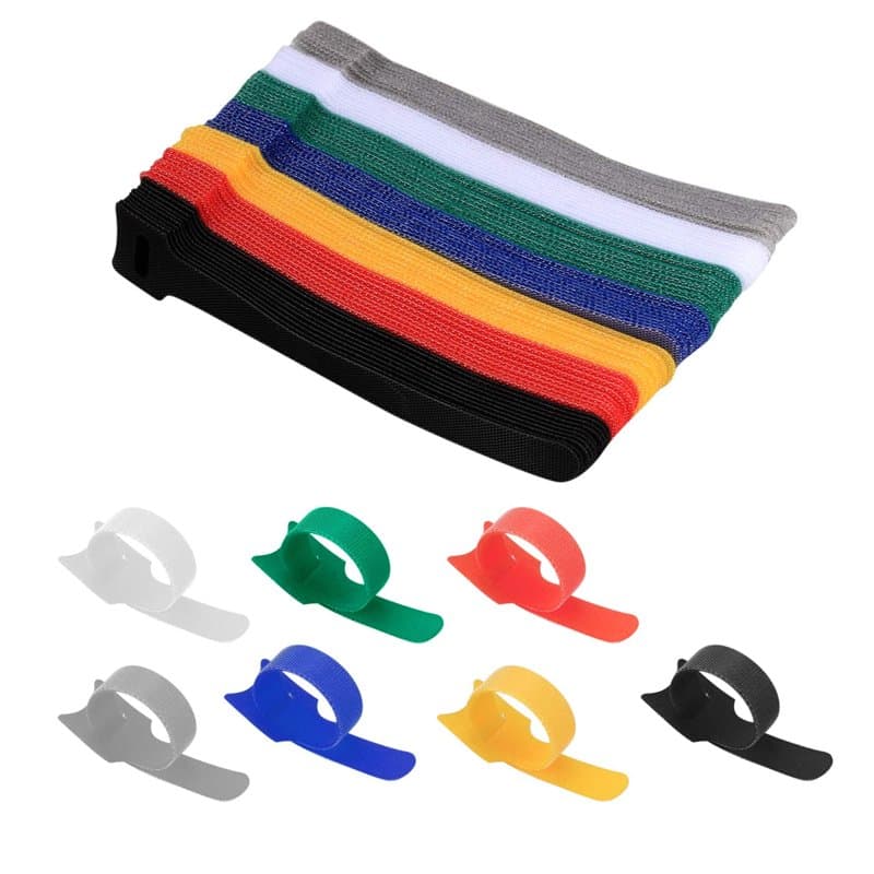 70 Pièces Sangle Câble Réutilisables, Attaches de Câble Nylon, Serre Câbles Electriques avec Crochet et Boucle, Organisateur Cli