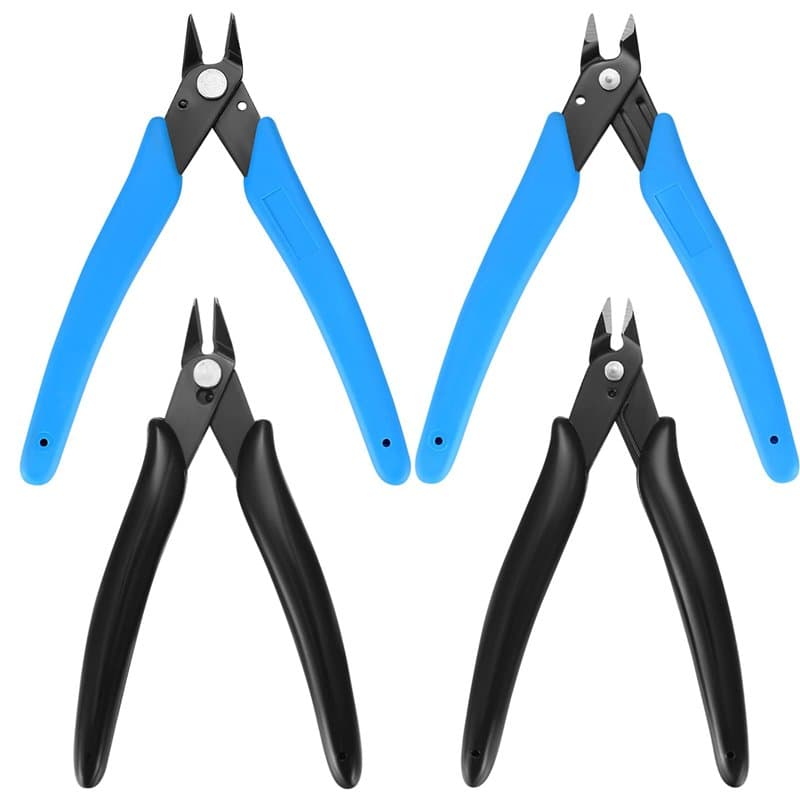 4 Pièces Pince Coupante de Côté, Coupe-câbles Pince Cisaille Latérale, Pince à Denuder pour Câble Électrique Fabrication de Bijo