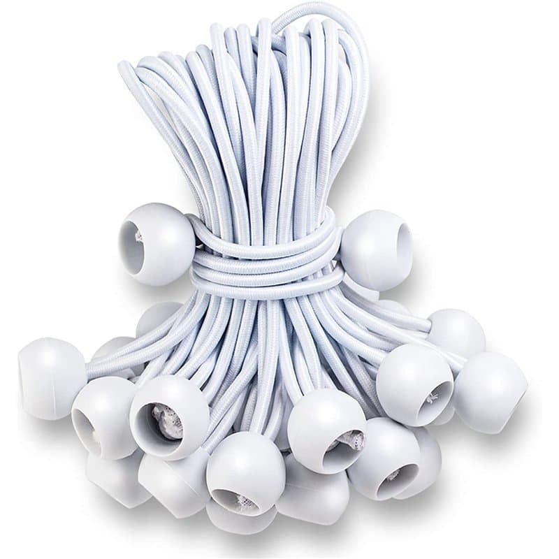 MIVIDE 100pcs Tendeur en Caoutchouc avec Boule, 15cm/6inch Tendeur de Bâche, Cordon Elastique avec Boule pour Tentes, Bâche, Aff