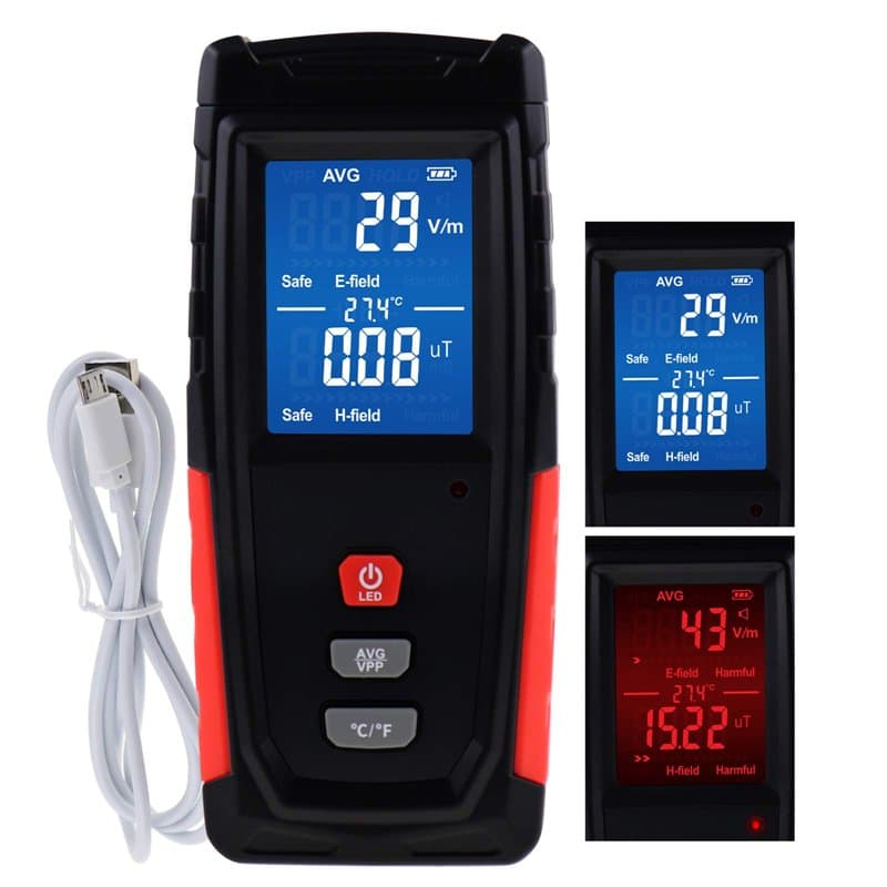 EMF Testeur Électromagnétique Radiation Capteur Température Détecteur Mesure Intérieur Extérieur Mètre