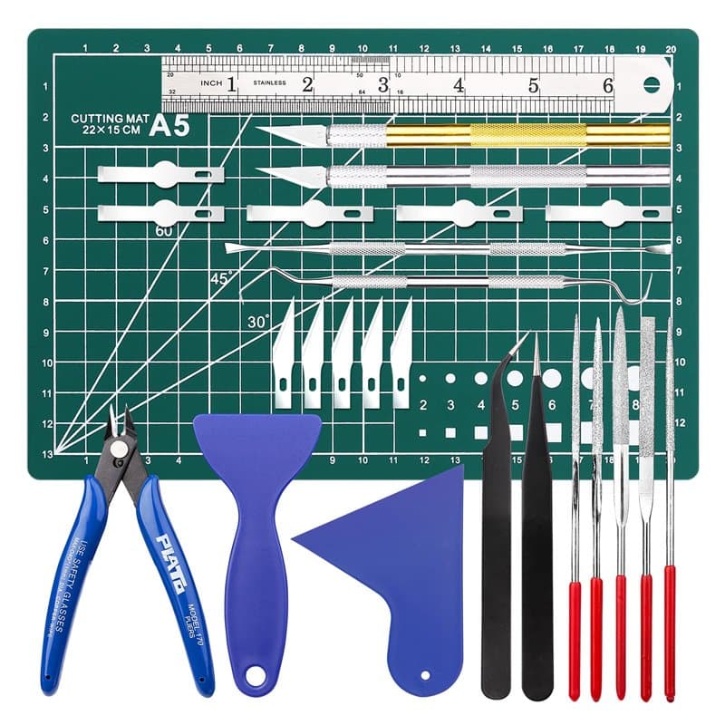 LUCKNIGHT 25 Pièces Gundam Modèle D'outils Kit, Outils de Modélisme, Outils de Base du Modeleur, pour Modèle de Base Réparation,