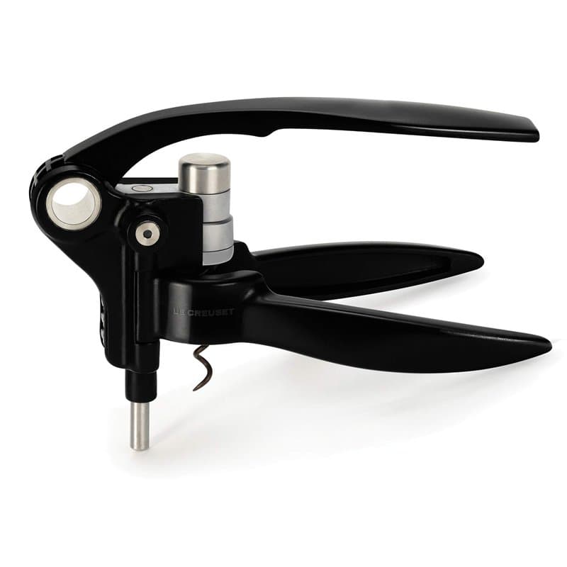 Le Creuset, Coffret Tire-Bouchon Professionnel et Coupe-Capsule Assorti, Extraction des Bouchons de Vin, Noir, Polyamide, LM250