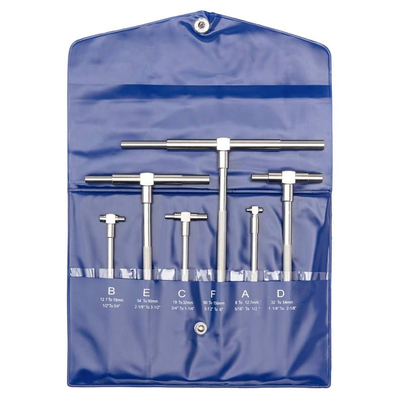 Beslands Jeu de Jauges Télescopiques Micrometre Interieur Jauge Interne- 6 pièces Jauge Télescopique de Diamètre Intérieur Régla