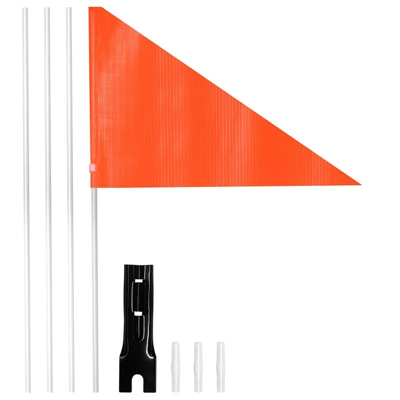 Anley Drapeau de sécurité pour vélo 1,8 m avec mât en fibre de verre et support de montage –Longueur réglable–Drapeaux de sécuri