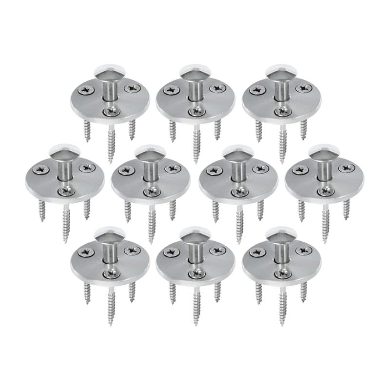 Piton Douille Rétractable + 3 Vis | pour Fixation bâche Couverture de Piscine sur Plage Bois | Alu/INOX | Lot de 10 pièces - POO