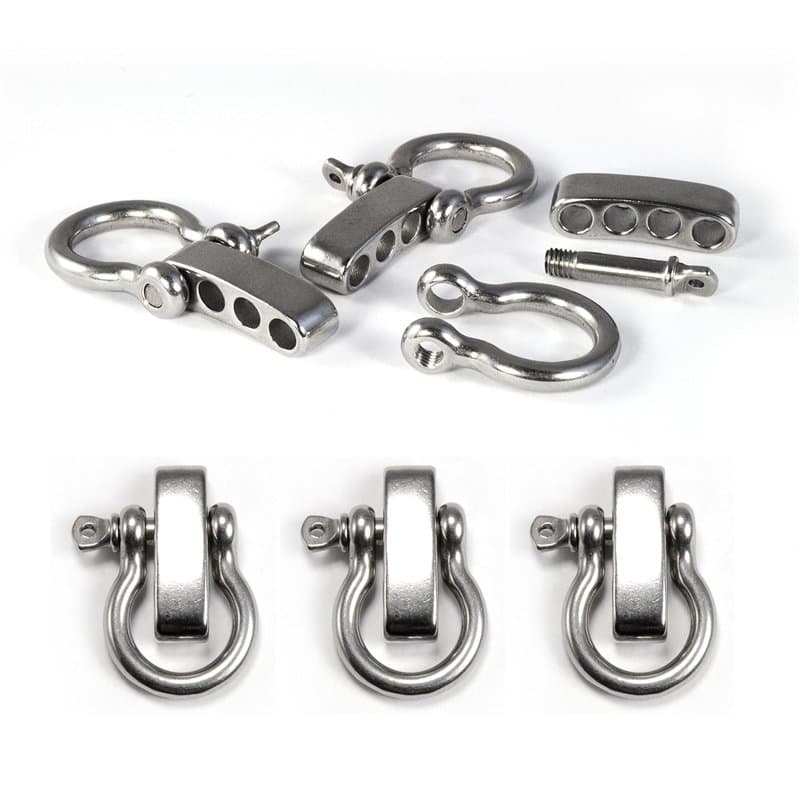 Ganzoo Lot de 3 manilles (Omega) en acier inoxydable avec fermeture réglable pour bracelets, cordons, etc. en paracorde - Couleu