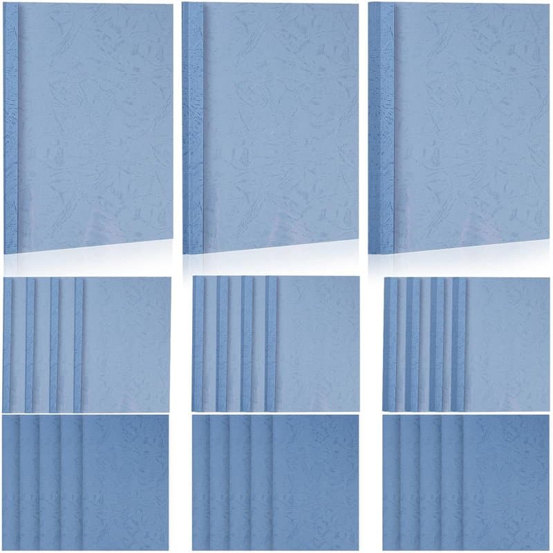 Lot de 15 chemises de reliure thermique A4 en PVC - 3 mm - 16 à 25 feuilles - 6 mm - 36 - 50 feuilles - 8 mm - 51 - 70 feuilles