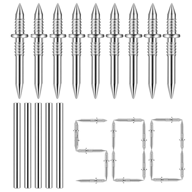 Clou Double Pointe, 500 Pièces Clou à Double Tête Clous Sans Couture à Double Tête Pour Plinthes Livré avec 5 Outils à Douilles