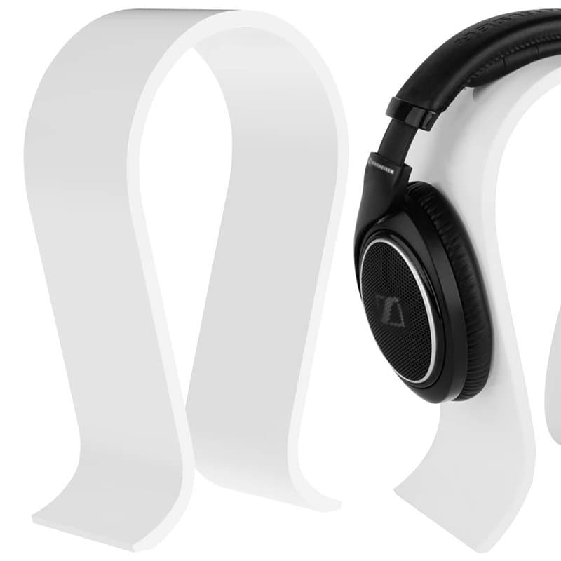 GEEKRIA Acrylic Omega Headphone Stand, Wh-1000XM4/Wh-1000XM3 Stand, Desk Display Hanger, Compatible with Audio-Technica, Sony, A