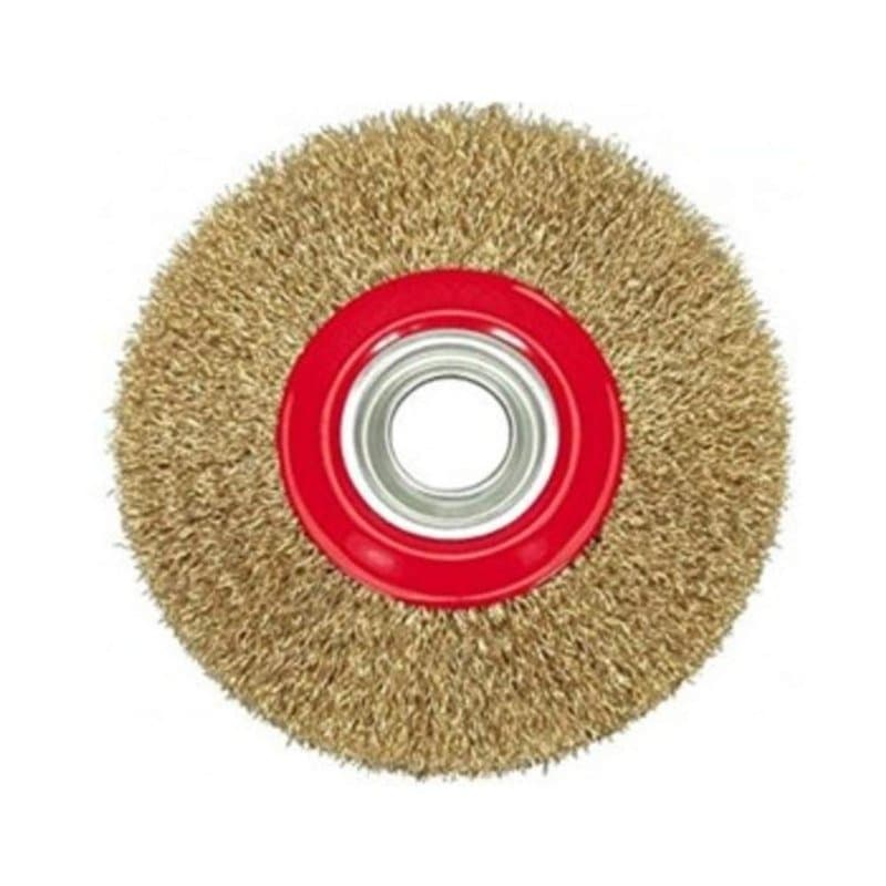 Brosse pour meule, en acier laiton, disque de 150 mm avec adaptateurs