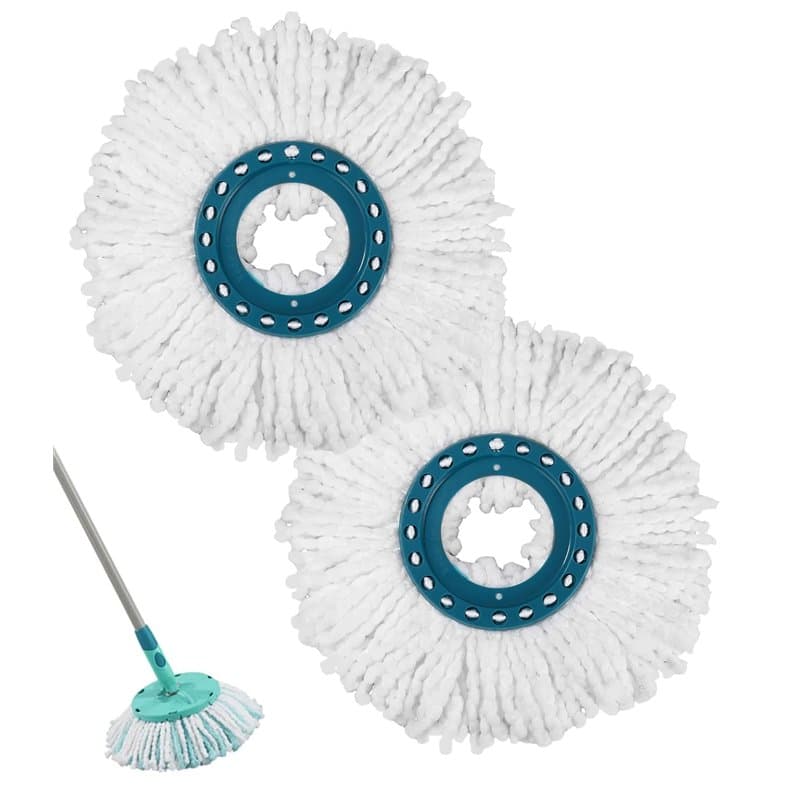 Lot de 2 têtes de rechange Clean Twist Disc Mop,Balai Serpillère Microfibre Compatible avec Leifheit Clean Twist Disc Mop Systèm