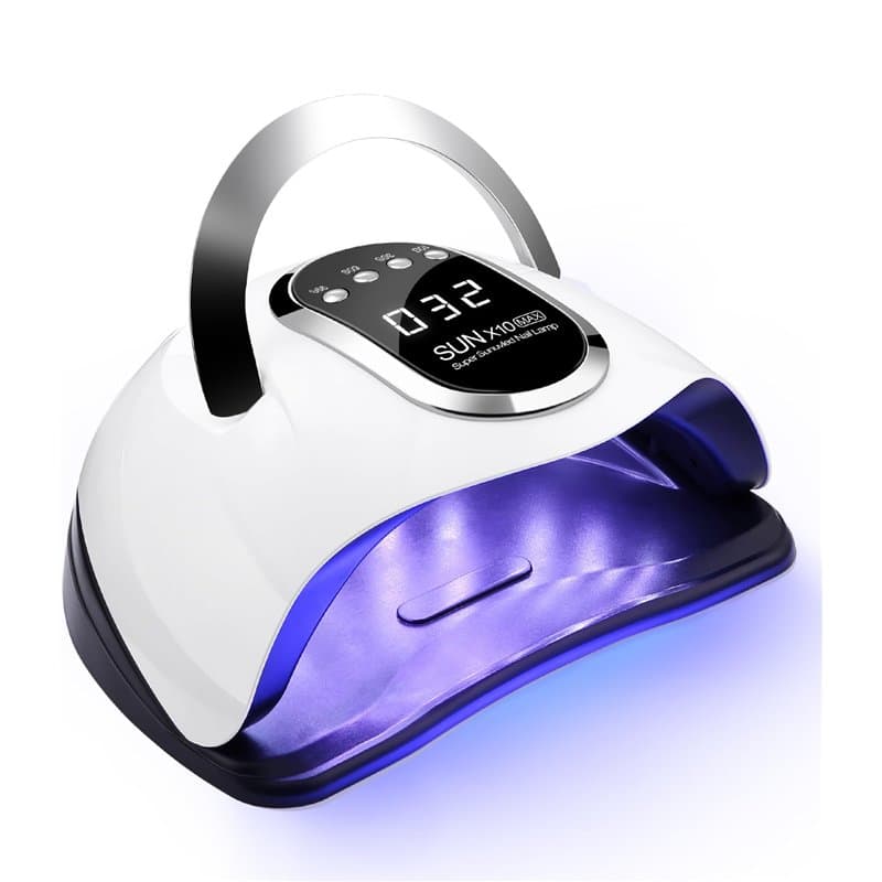 FAOKZE 220W Lampe UV LED Ongles Gel,Portable Séchoir à Ongles Professionnel avec 60 perles,LED UV Sèchoir Ongles 10/30/60/99S Sé