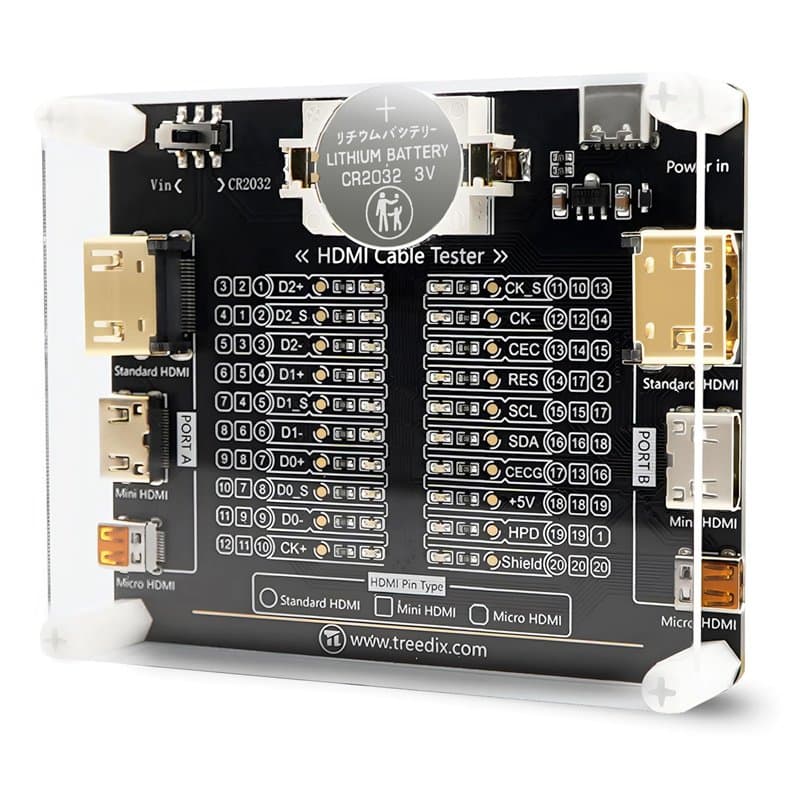 Treedix Testeur de Câble HDMI, Micro et Mini - Outil de Diagnostic Pour Vérifier l'État et Trier les Câbles