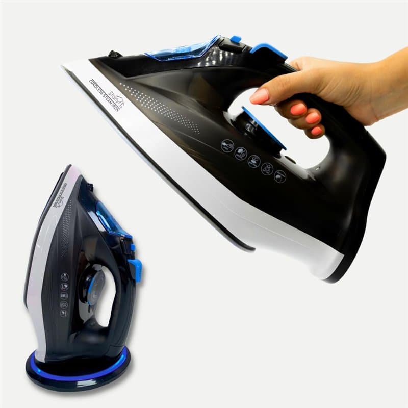 STARLYF Fer à Repasser Vapeur Sans Fil Cordless Steam Iron, 2400 W, Semelle en Céramique, Tous tissus, Vapeur Légère Sans Fil, F