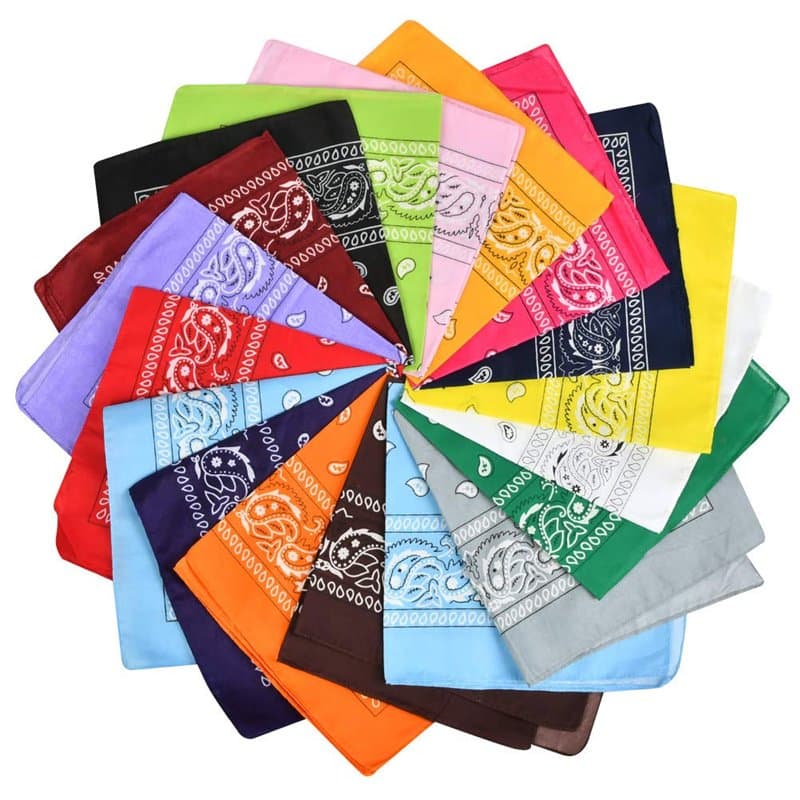 BUYGOO 20 pièces Bandanas foulards multifonctions grands mouchoirs couleur assortie Bandanas carrés pour hommes et femmes/dames