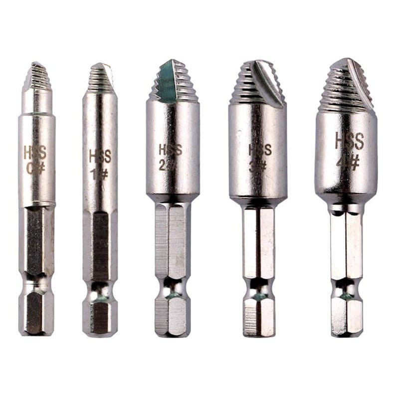 Gebildet 5pcs Endommagé Vis Extracteurs 1/4, Tête Unique Vis Extracteurs, Tournevis Stripped, Facilement Retirer L'écrou Cassé V