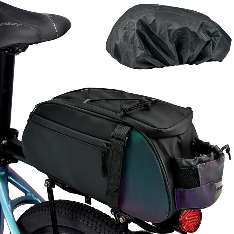UHETLET Sacoche de vélo pour porte-bagages, 10 l, étanche, réfléchissante, pour porte-bagages, sacoches arrière, panier de vélo,