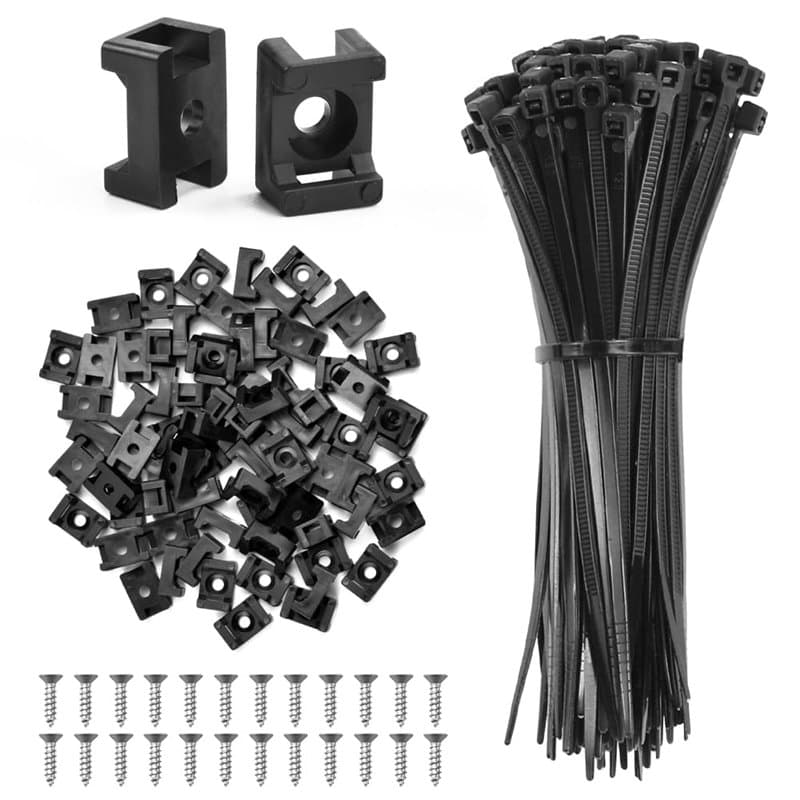 NAROSEBE 120 Pcs Attache Câble Électrique à Vis, Fixation Câble Électrique, Attache Cable à Visser en Nylon, Fixation Fil Electr