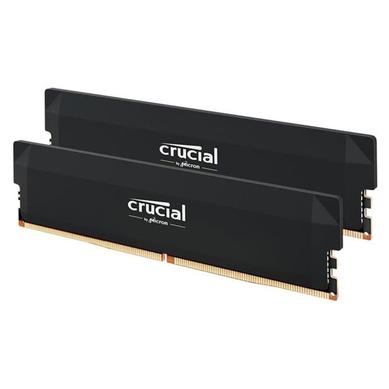 CRUCIAL Memoire RAM PRO DDR5 - 6400 MHZ - 32GB Kit (16GBx2 - OC Gaming Memory Black - CP2K16G64C38U5B