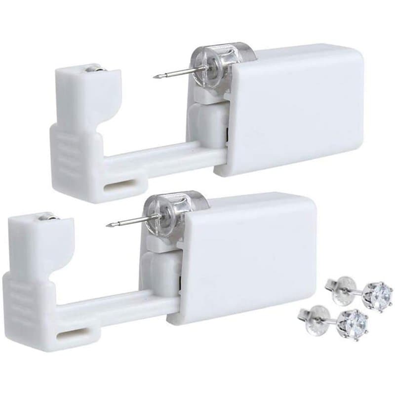 YIQI jetables Blanc de sécurité d'oreille Corps Nez lèvres Nombril Piercing Gun Pierce Outil de Poinçonnage kit de beauté avec 2