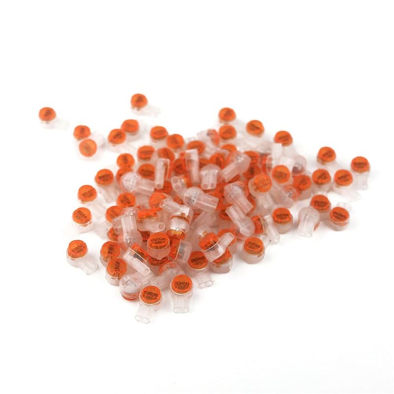 Switian 100pcs Connecteurs de Câble à UY2, Connecteur Épissure Rapide Terminaux Étanche avec Bouton Transparent Orange