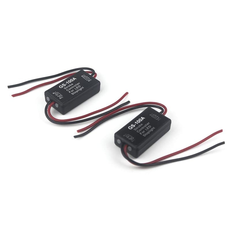 Taikuwu 2PCS Contrôleur Stroboscope LED pour Feu Stop - Module Clignotant Sécurité Moto/Voiture/Camion 12-24V | Installation Fac