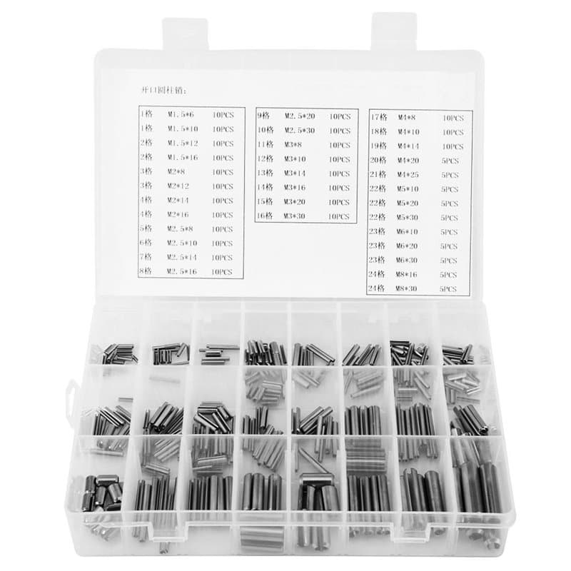 280Pcs Goupille Elastique en Acier Inoxydable, Walfront Goupille Fendue Broche Printemps Assortiment Kit Goupille de Tension Bro