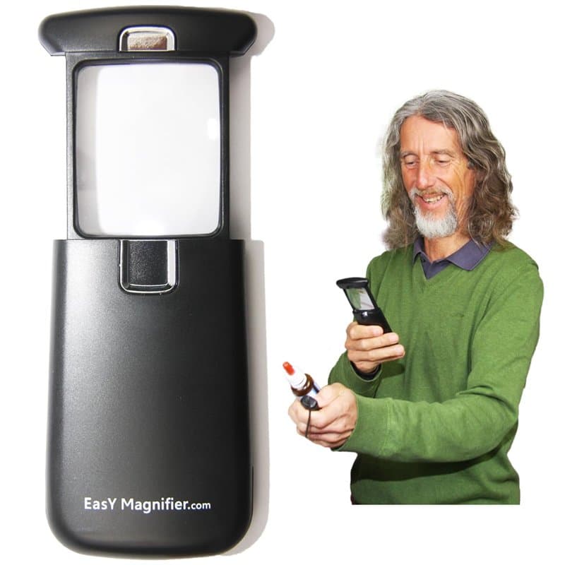 Petite loupe de Lecture 30X avec lumière LED | Loupe de Poche éclairée, loupe pour Lire Les Petites Polices | Loupe à Main Cadea
