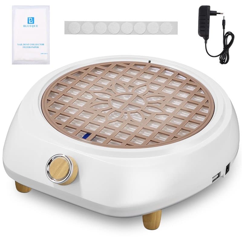 Yulado 100W Aspirateur Ongles Professionnelle, 5000RPM Aspirateur Manucure Blanc, Convient Aux Salons De Manucure Et Aux Particu