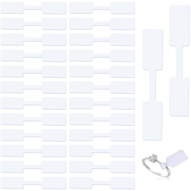 Lot de 600 étiquettes de prix autocollantes pour bijoux, 12 mm x 26 mm, étiquettes de prix vierges pour collier, boucles d'oreil