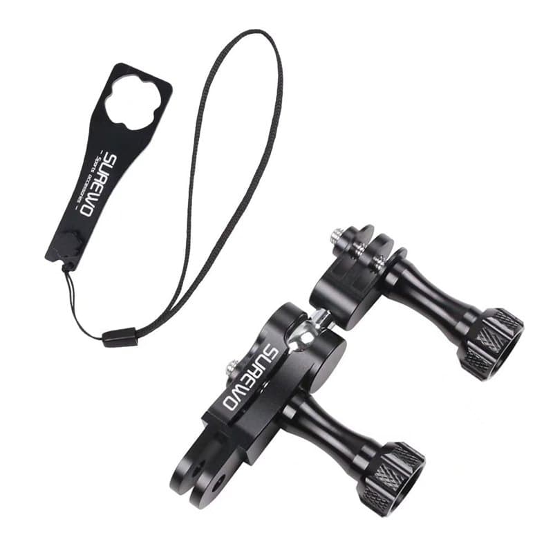 SUREWO Support de Joint à rotule en Aluminium avec clé en Aluminium pour GoPro Hero 13/12/11/10/9/8/7/(2018)/6/5/4 Noir, DJI Osm