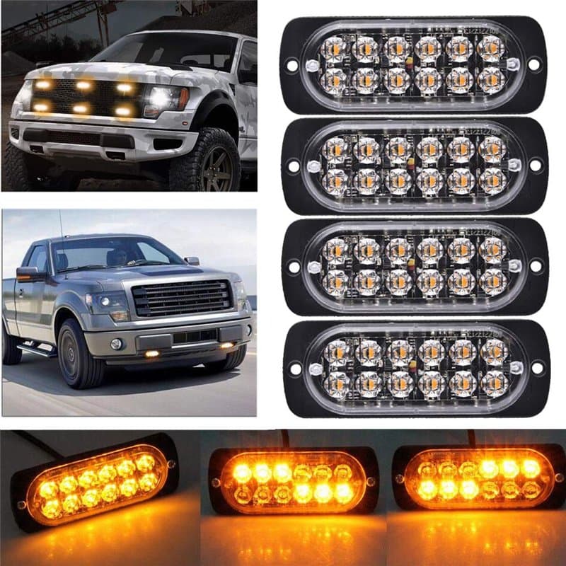 Ricoy Feu de freinage stroboscopique à 6 LED pour voiture - Barre lumineuse pour véhicule de 12 V à 24 V - Balise clignotante de