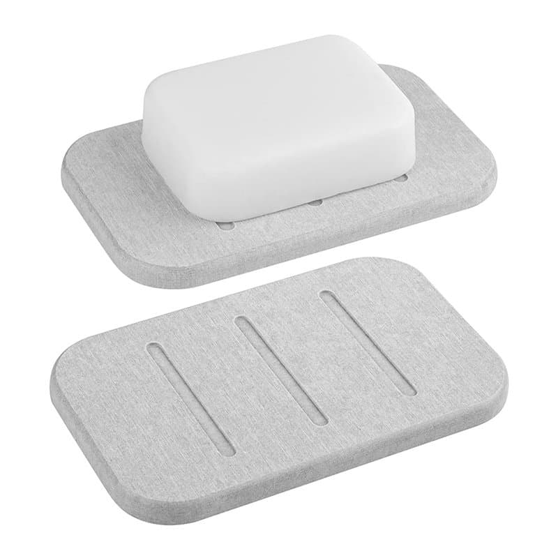 Linkidea Lot de 2 porte-savon en diatomite, économiseur de savon à séchage rapide, support de barre de savon pour bain-douche, r