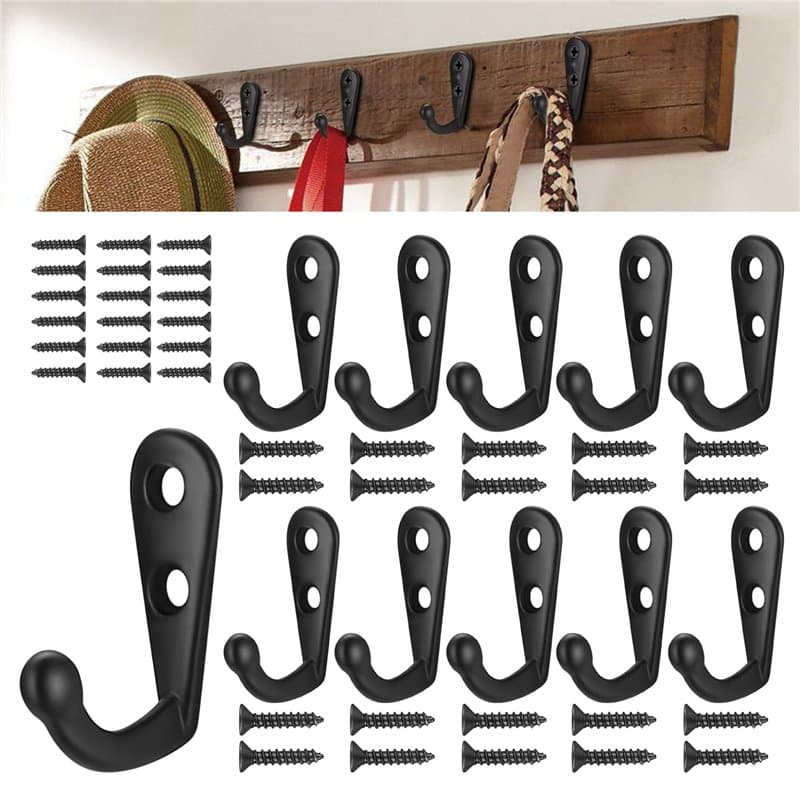 30 Pièces Crochet de Manteau Métal Crochets de Patères Manteau de Porte, Rétro Crochet Mural Crochet Patere avec Vis Pour Cuisin